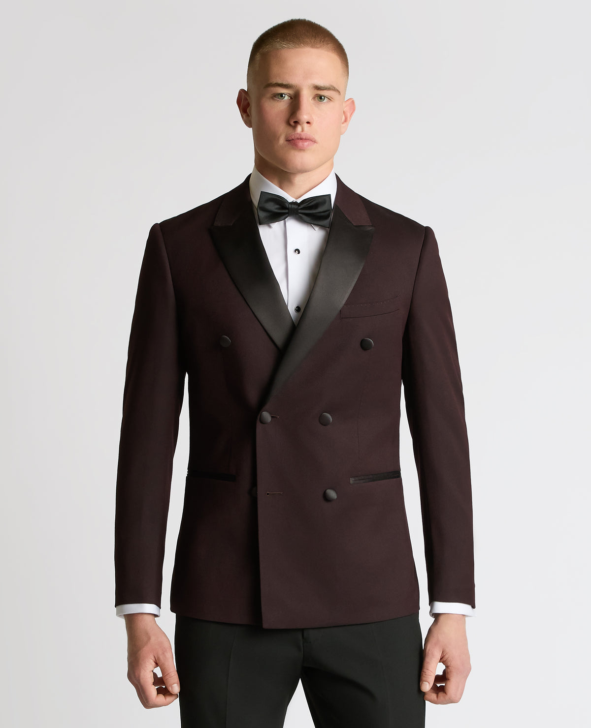 Man wearing a red Slim Fit Double-Breasted Suit