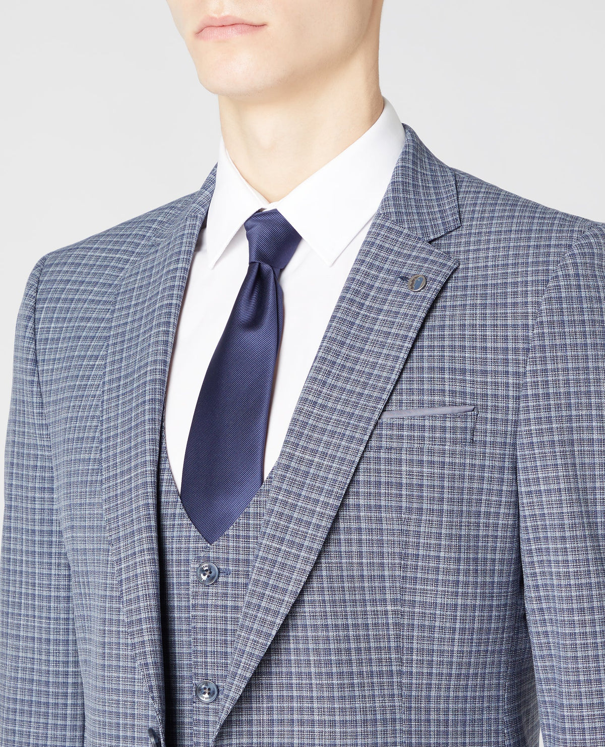 Man wearing a blue Slim Fit Mix and Match Suit