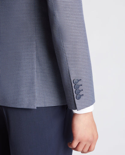 Man wearing a blue Slim Fit Stretch Mix and Match Suit Jacket