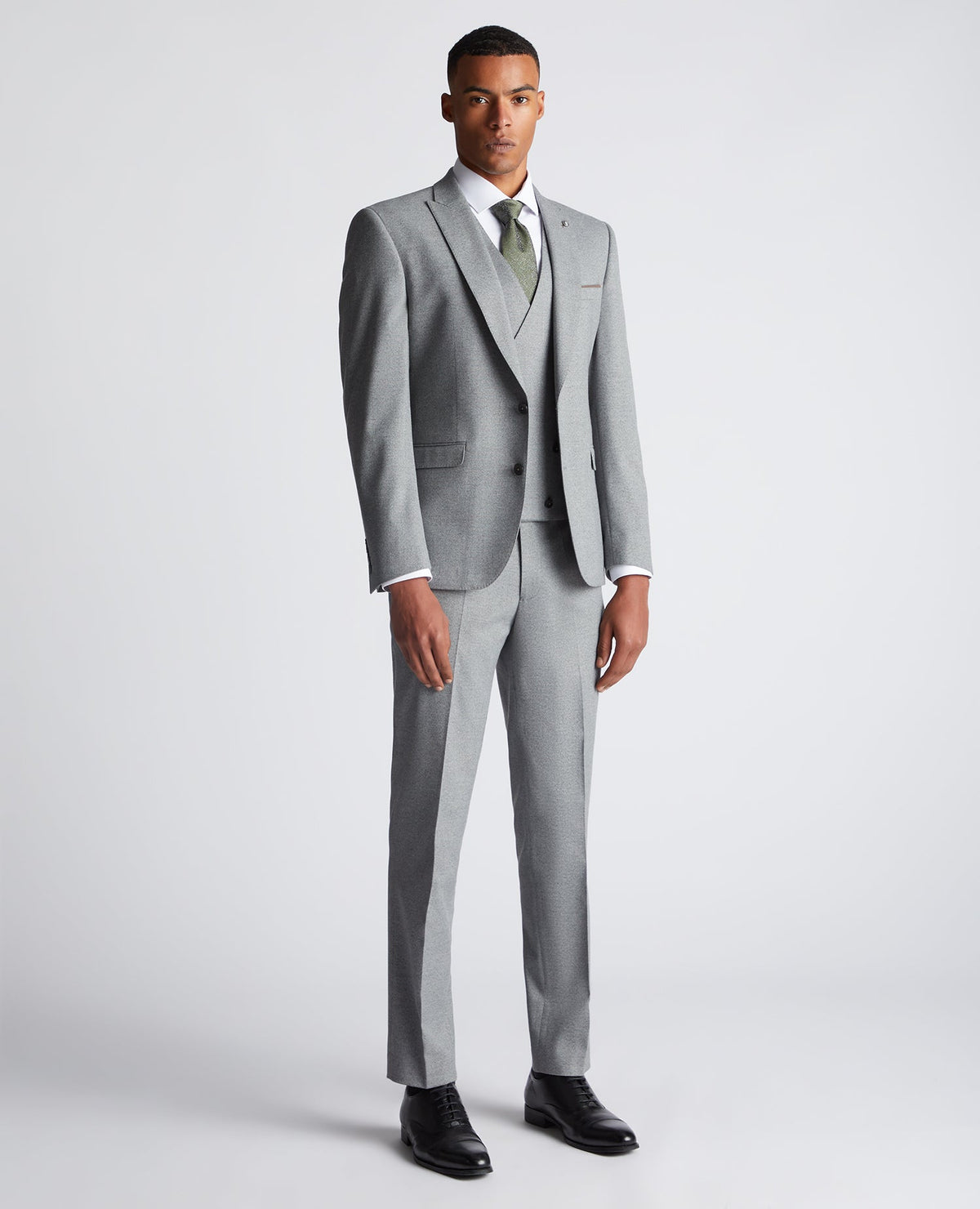 Man wearing a grey Slim Fit Stretch Suit