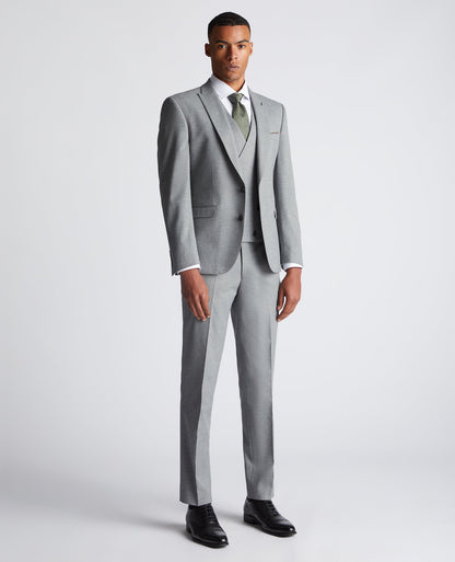 Man wearing a grey Slim Fit Stretch Suit