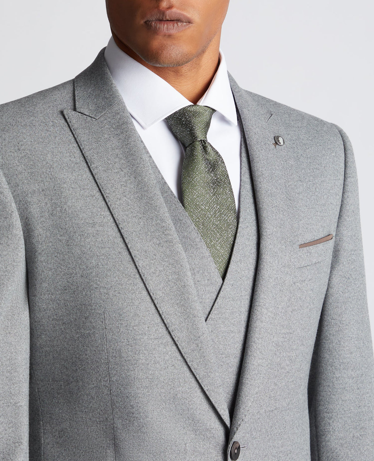 Man wearing a grey Slim Fit Stretch Suit