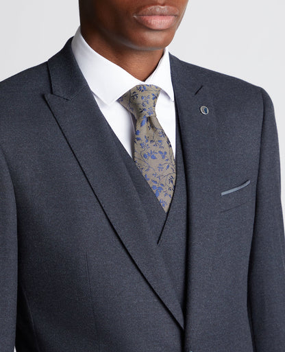 Man wearing a navy Slim Fit Stretch Suit