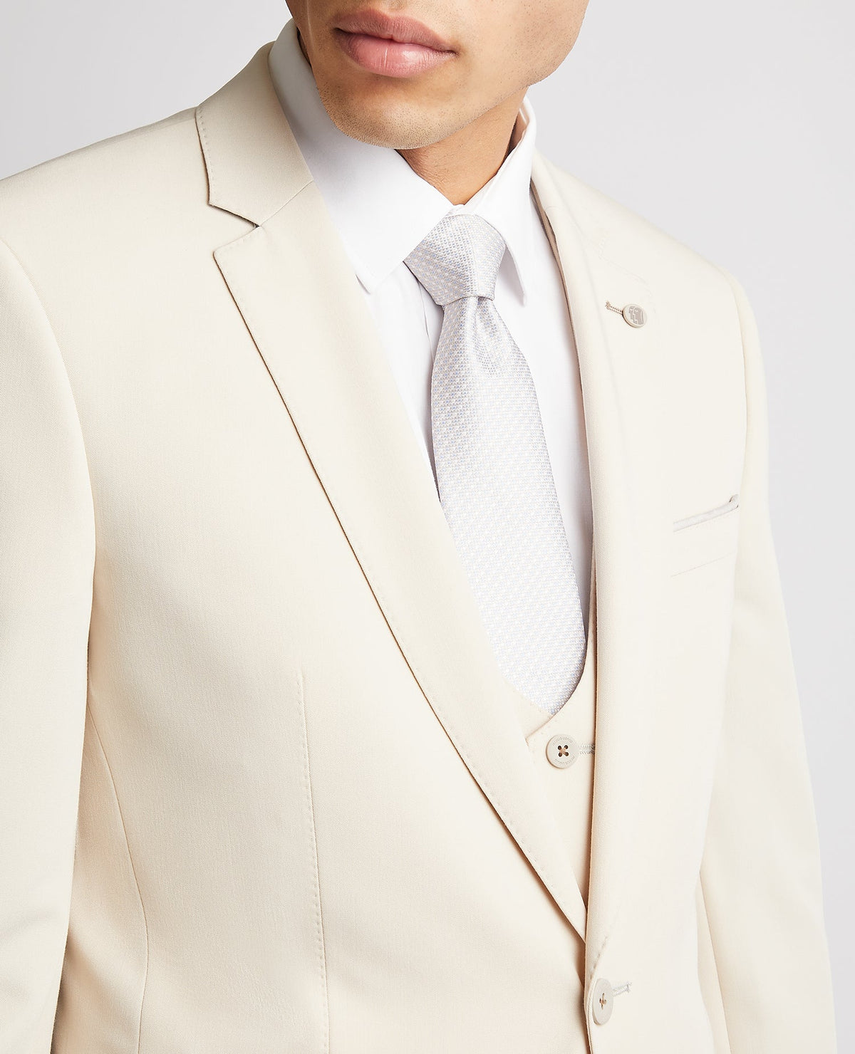 Man wearing a sand Slim Fit Mix and Match Suit