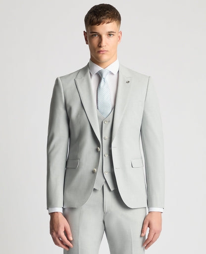 Man wearing a grey Slim Fit Stretch Suit