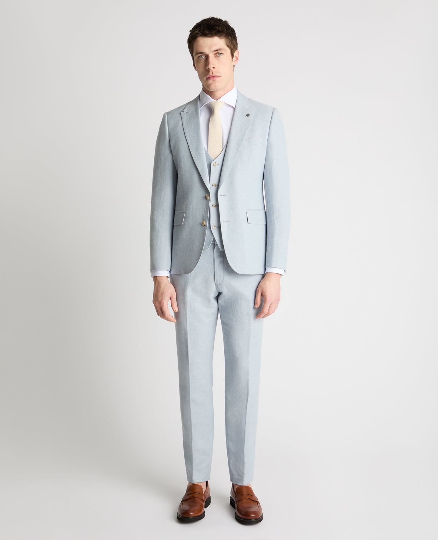 Slim Fit Linen-Blend Suit