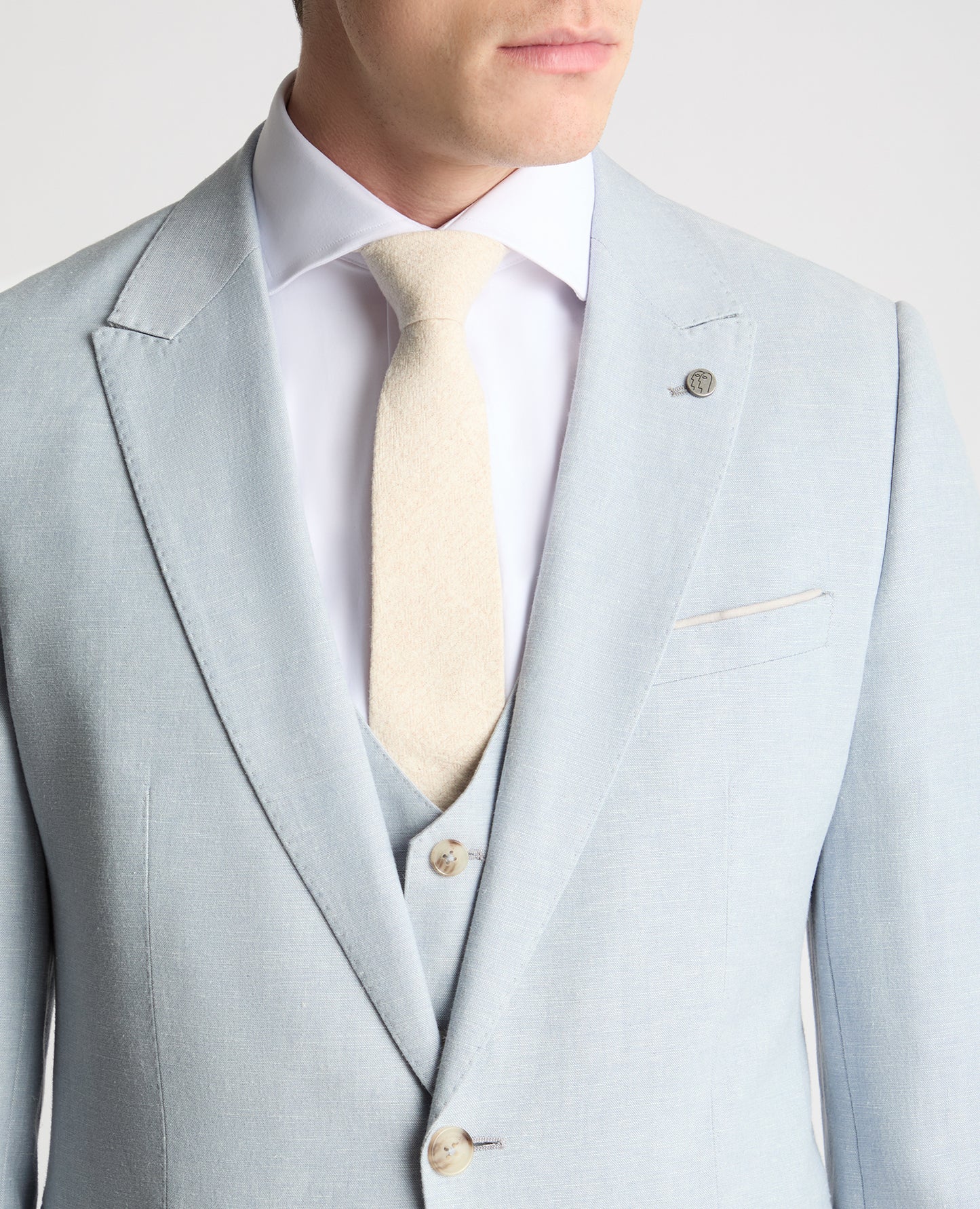 Slim Fit Linen-Blend Suit
