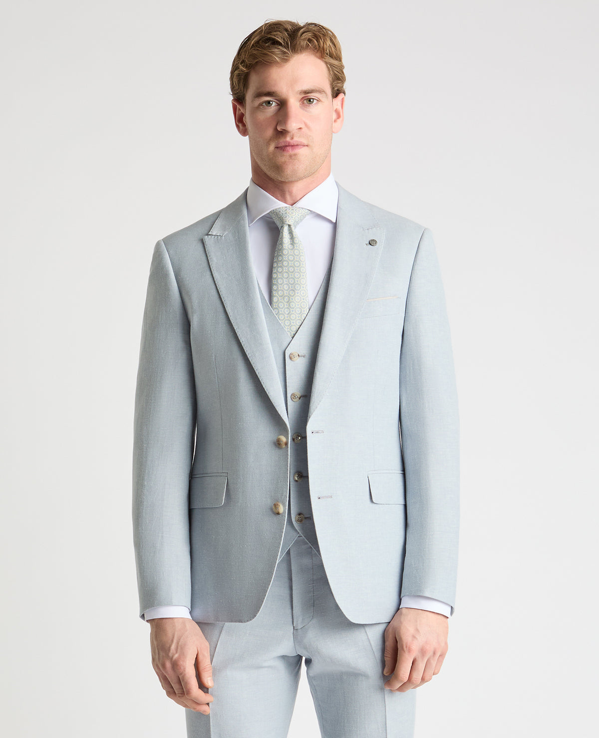Man wearing a blue suit