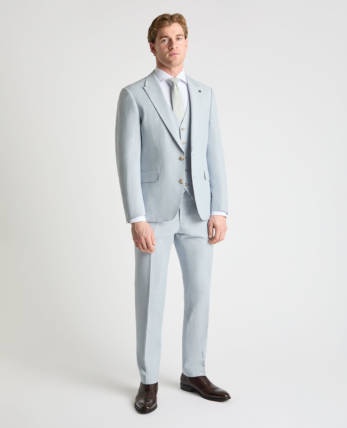 Man wearing a blue suit