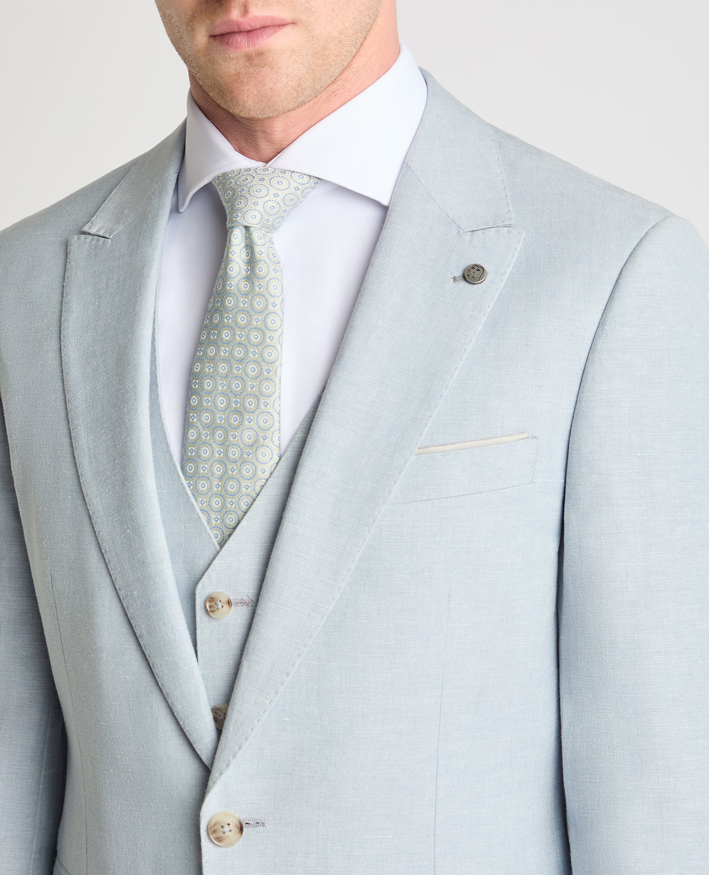 Tapered Fit Linen-Blend Suit