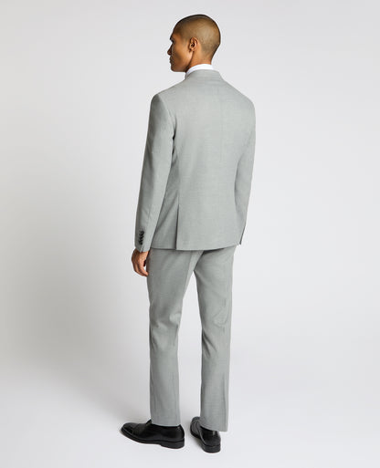 Man wearing a grey Slim Fit Double-Breasted Stretch Jacket