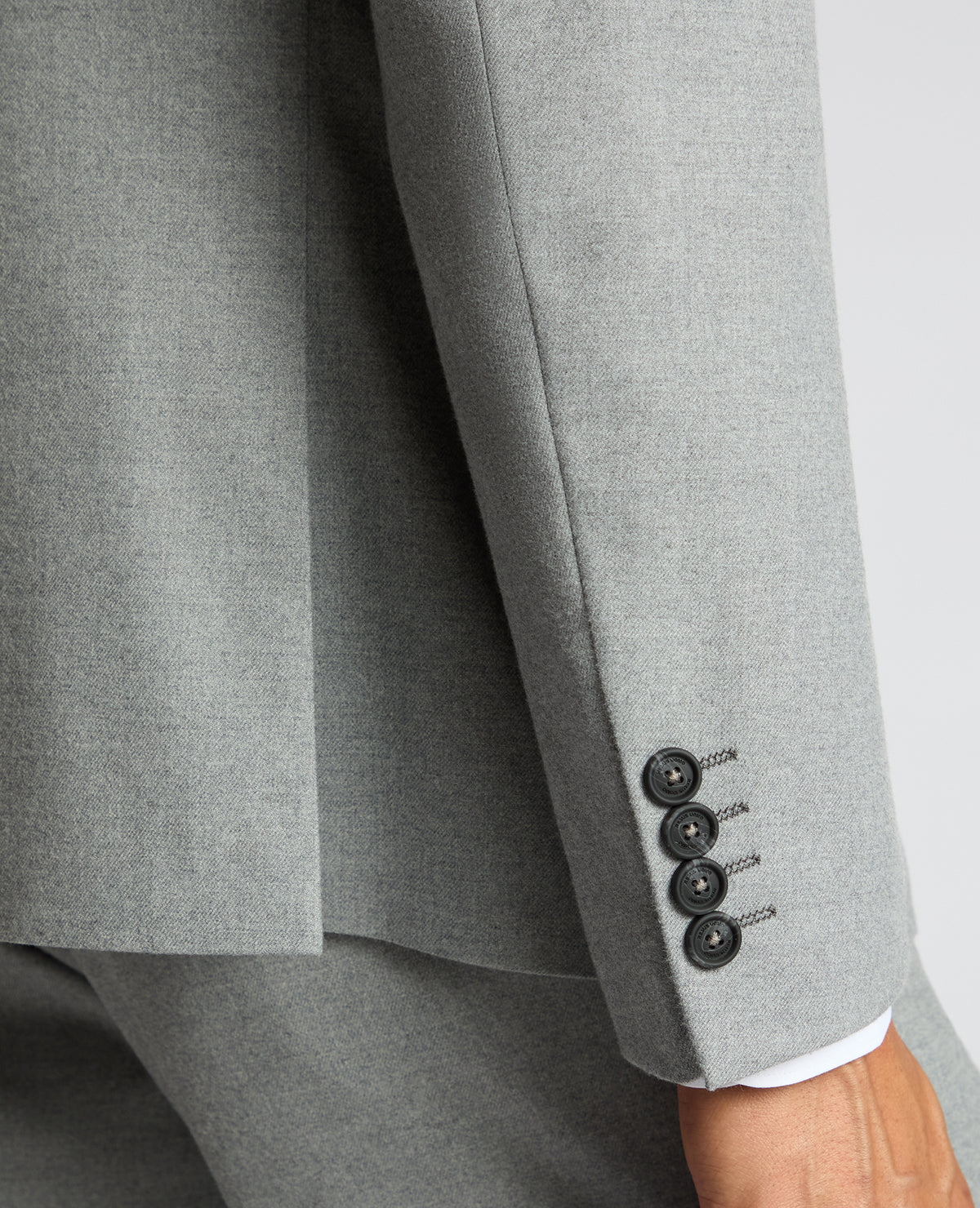 Man wearing a grey Slim Fit Double-Breasted Stretch Jacket