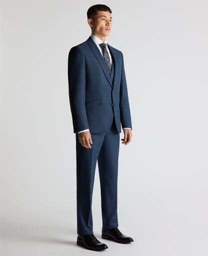 Man wearing a blue Tapered Fit Stretch Suit