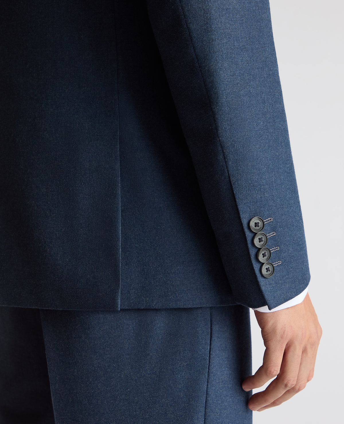 Man wearing a blue Tapered Fit Stretch Suit