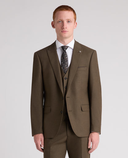 Khaki Tapered Fit Stretch Suit
