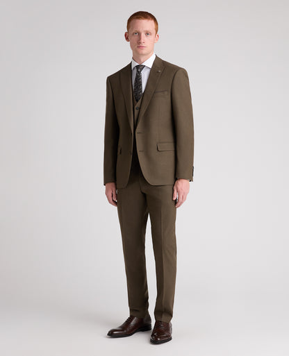 Khaki Tapered Fit Stretch Suit