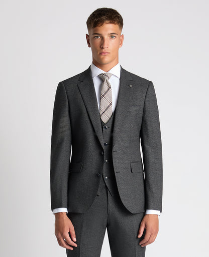 Man wearing a grey Slim Fit Stretch Suit Jacket