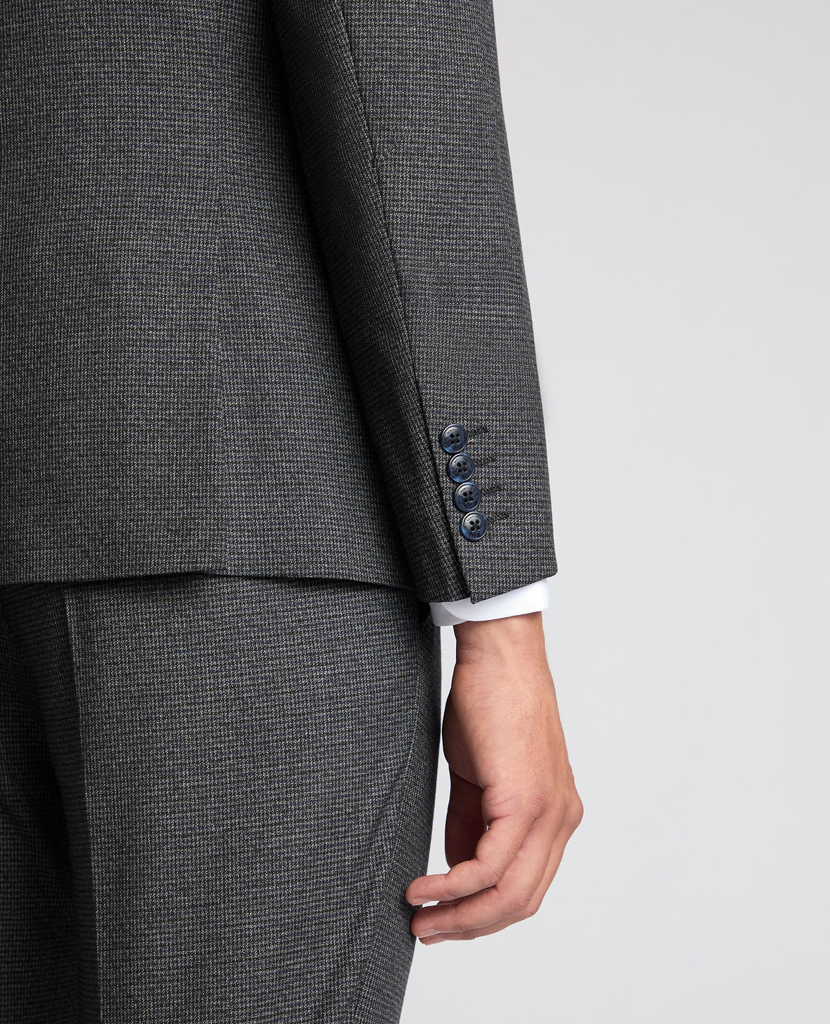 Man wearing a grey Slim Fit Stretch Suit