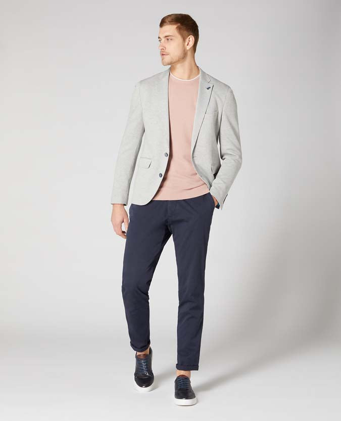 Slim Fit Cotton-Blend Stretch Jersey Jacket