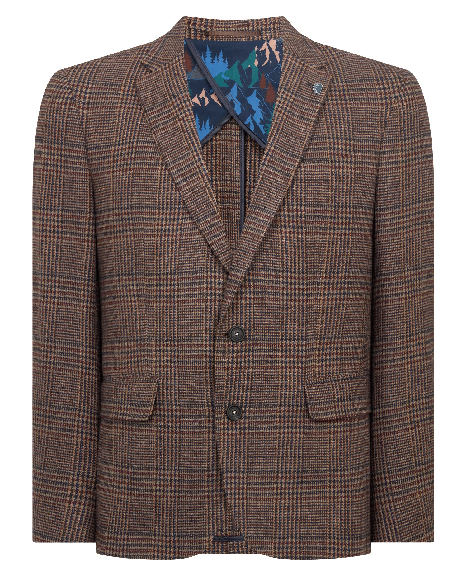 Slim Fit Checked Wool Jacket – Remus Uomo - Main Image