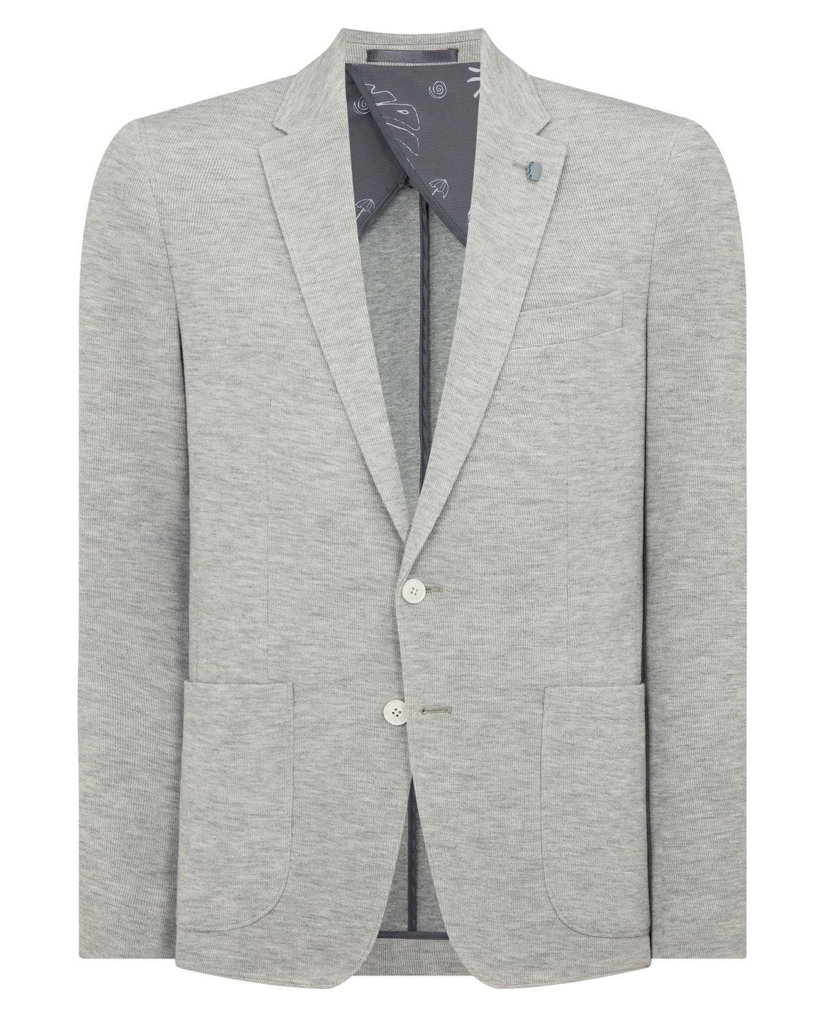 Man wearing a grey Slim Fit Jersey Stretch Jacket