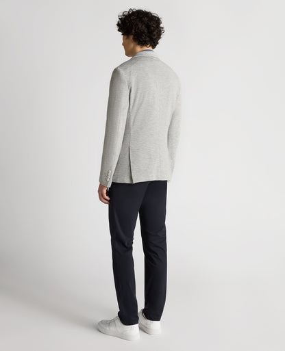 Man wearing a grey Slim Fit Jersey Stretch Jacket