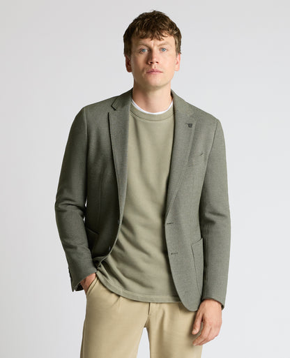 Man wearing a green Slim Fit Cotton-Blend Antoni Jacket