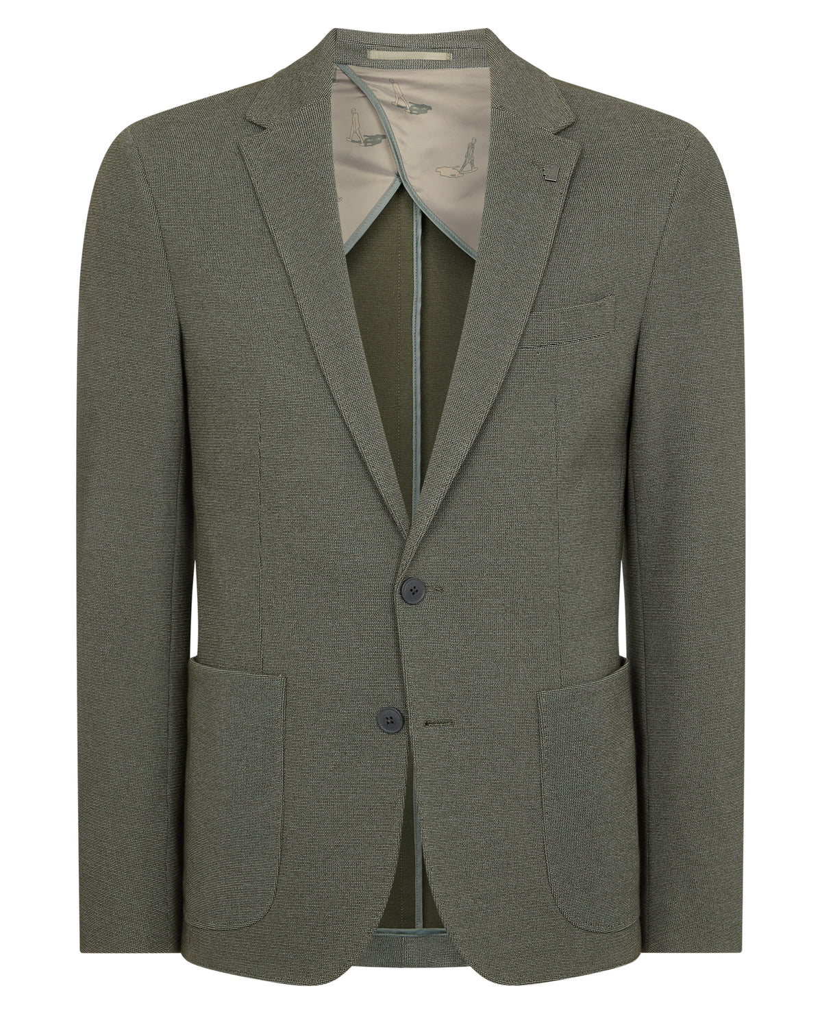 Man wearing a green Slim Fit Cotton-Blend Antoni Jacket