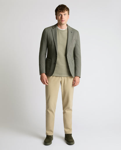 Man wearing a green Slim Fit Cotton-Blend Antoni Jacket
