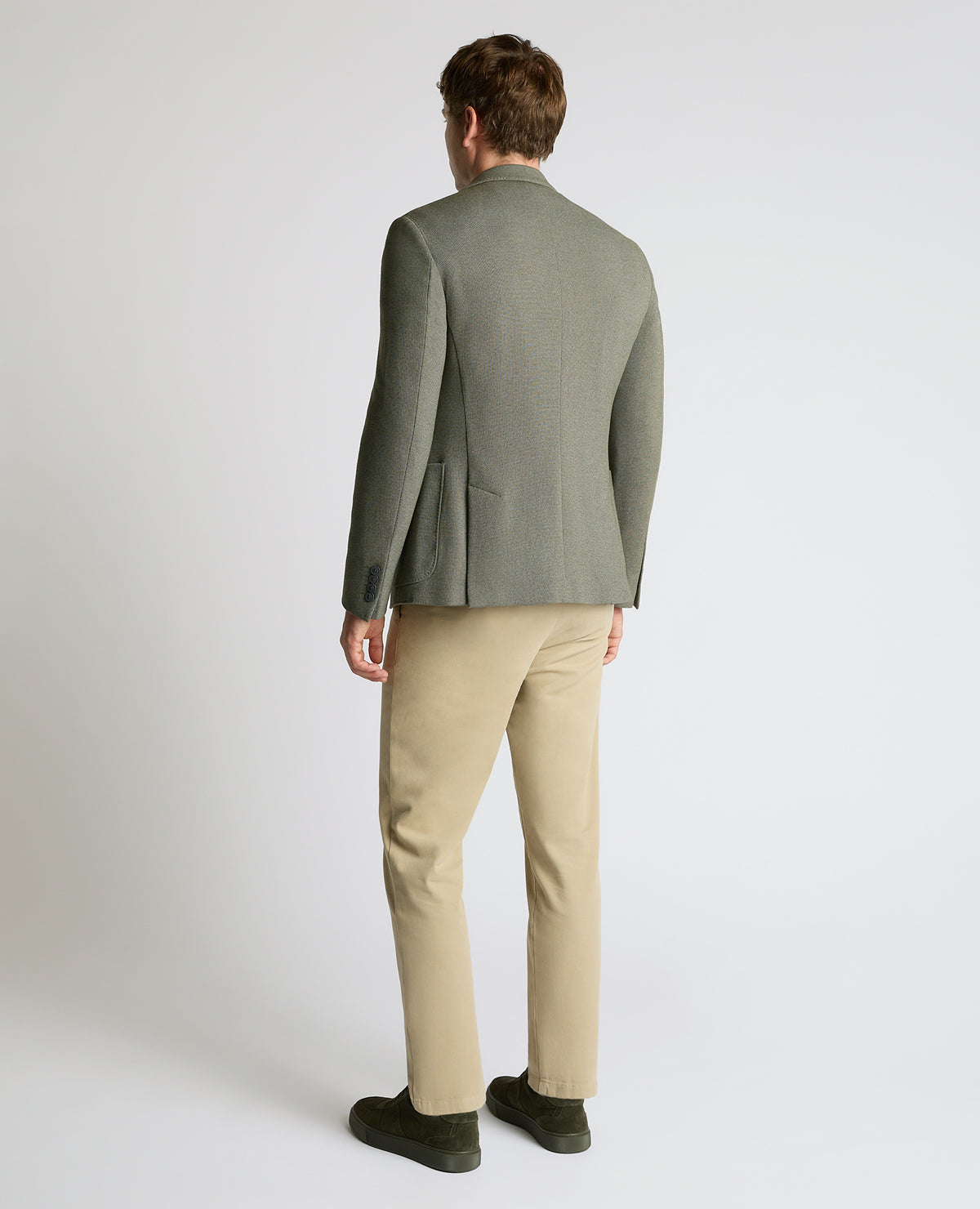 Man wearing a green Slim Fit Cotton-Blend Antoni Jacket