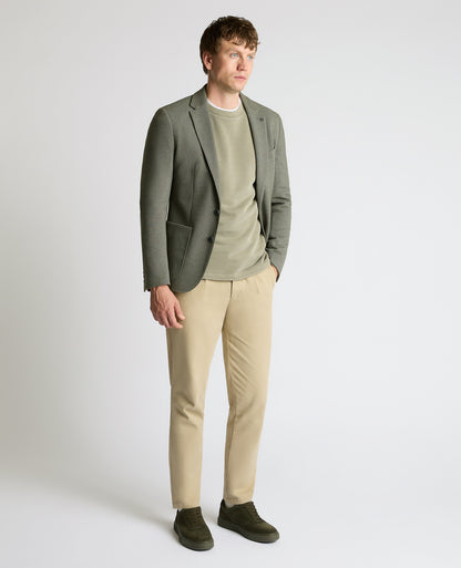 Man wearing a green Slim Fit Cotton-Blend Antoni Jacket