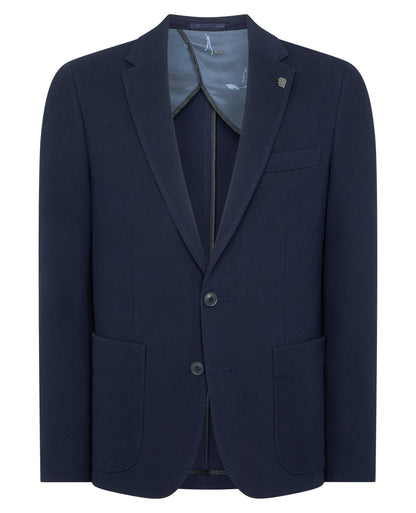 Man wearing a navy Slim Fit Cotton-Blend Antoni Jacket