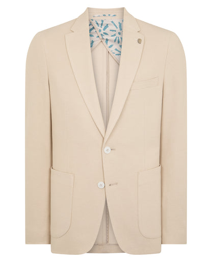 Man wearing a cream jacket