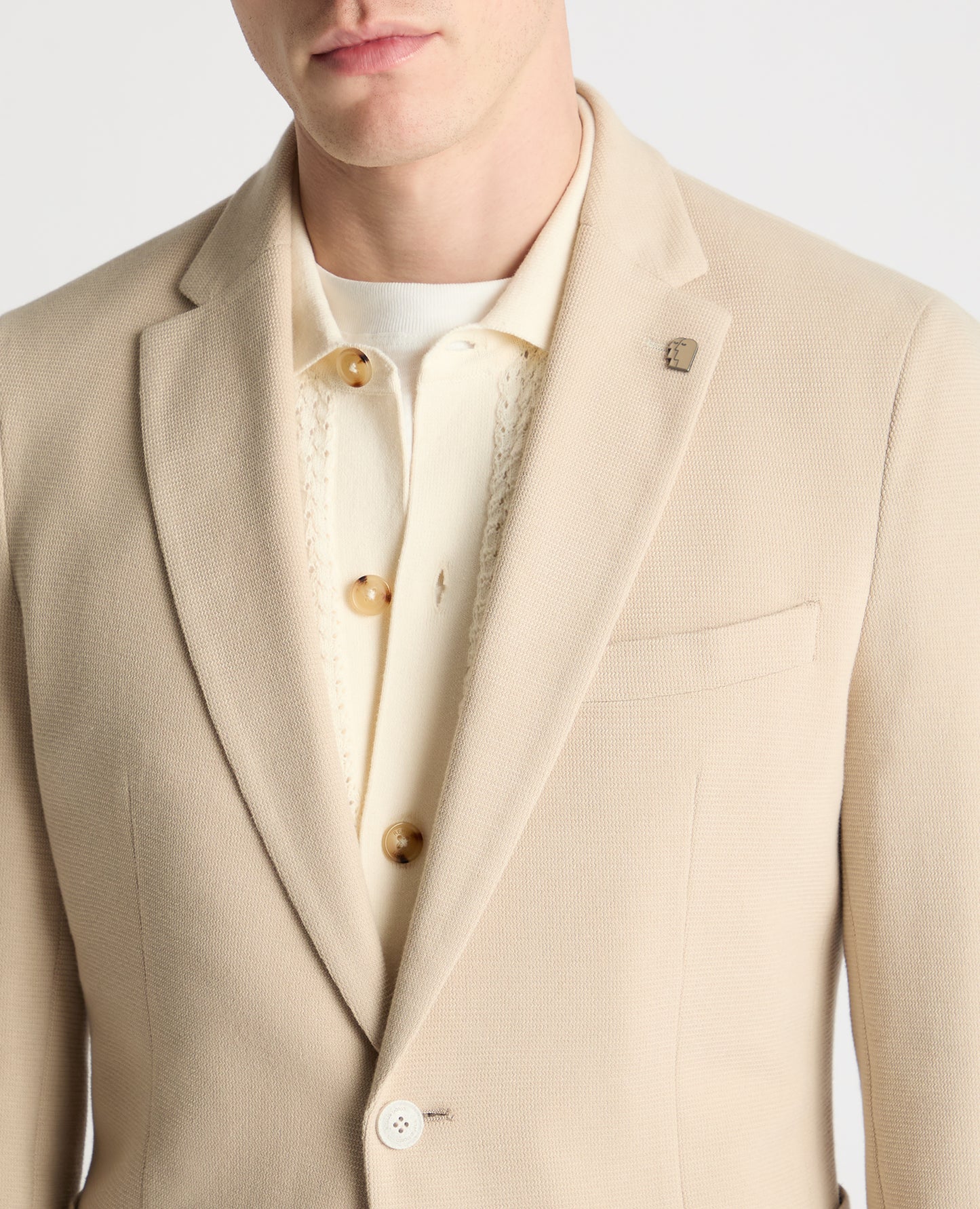 Slim fit cotton-blend stretch jacket