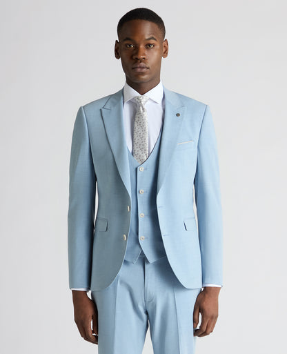 Man wearing a blue Slim Fit Stretch Suit