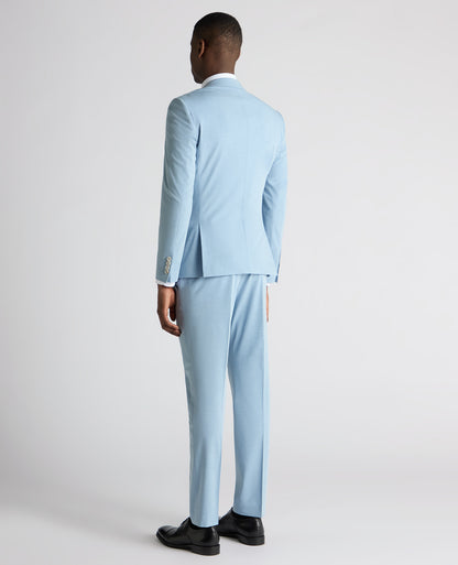 Man wearing a blue Slim Fit Stretch Suit Jacket