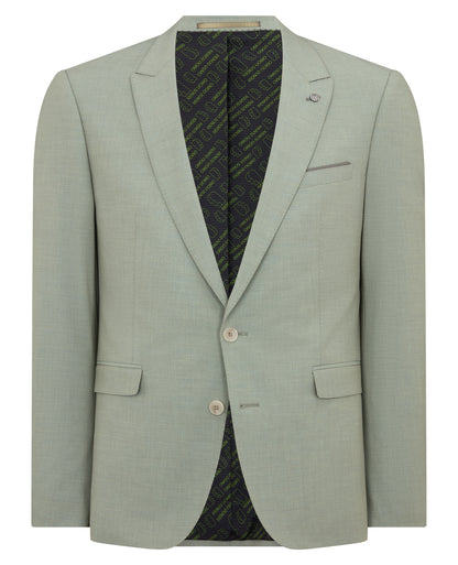 Man wearing a green Slim Fit Stretch Suit Jacket