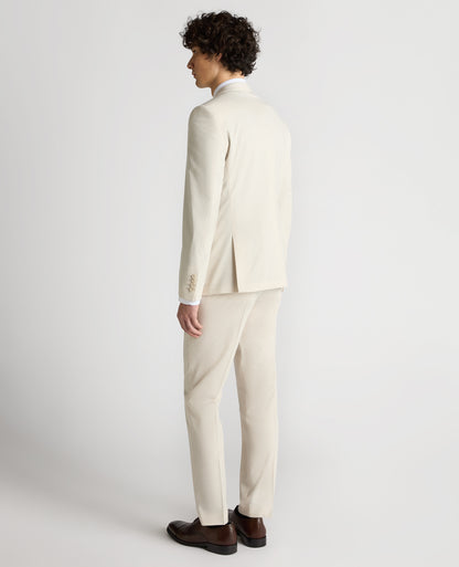 Man wearing a sand Slim Fit Stretch Suit