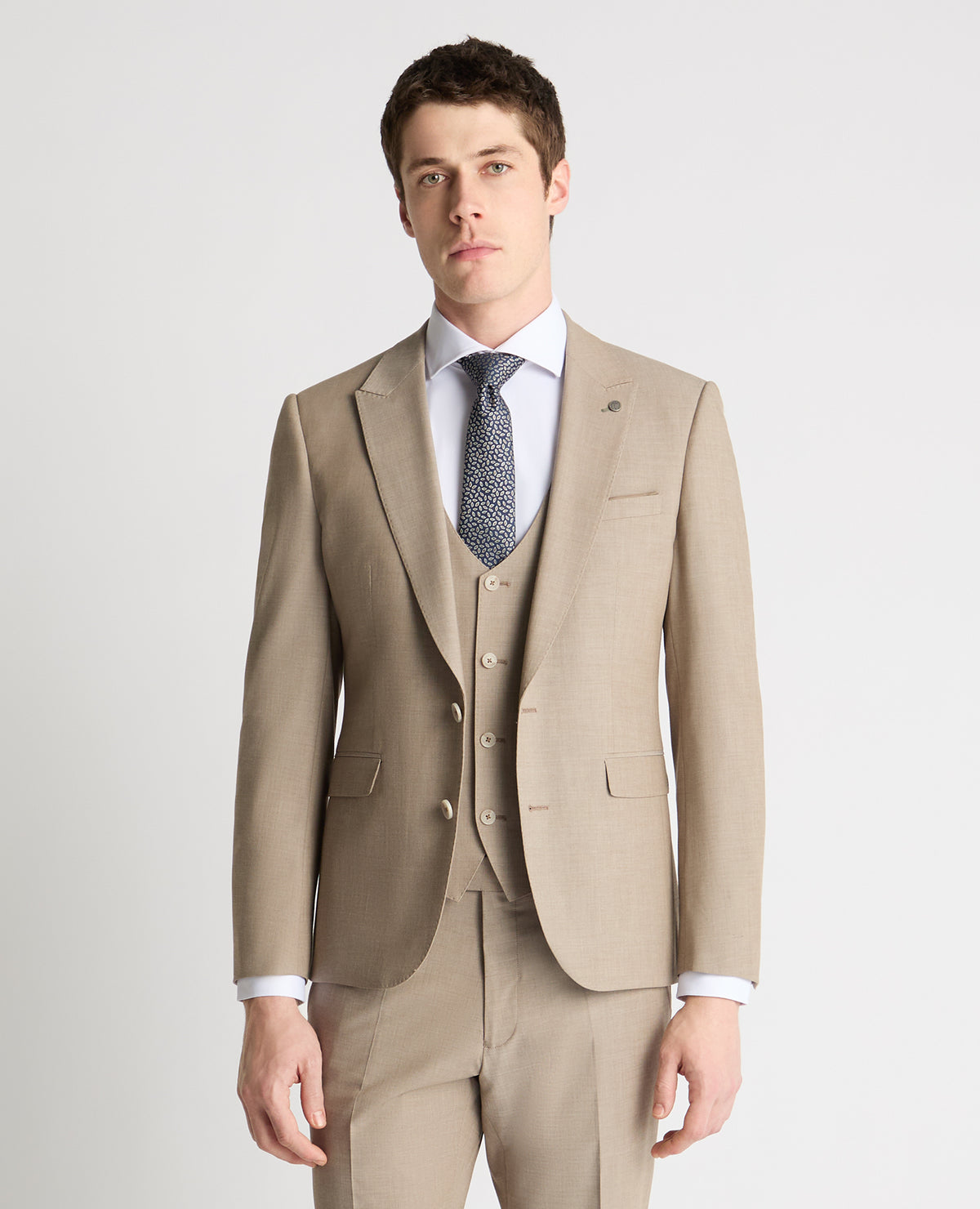 Man wearing a stone jacket