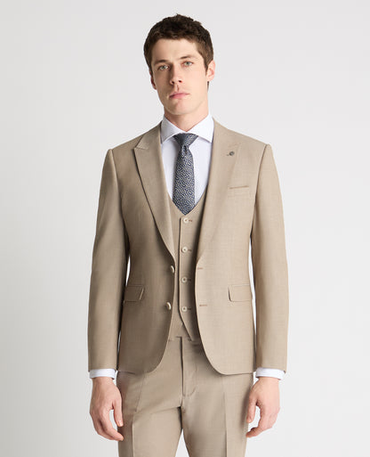 Man wearing a stone jacket