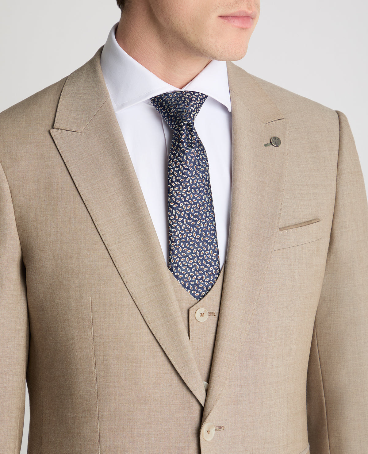 Man wearing a stone jacket