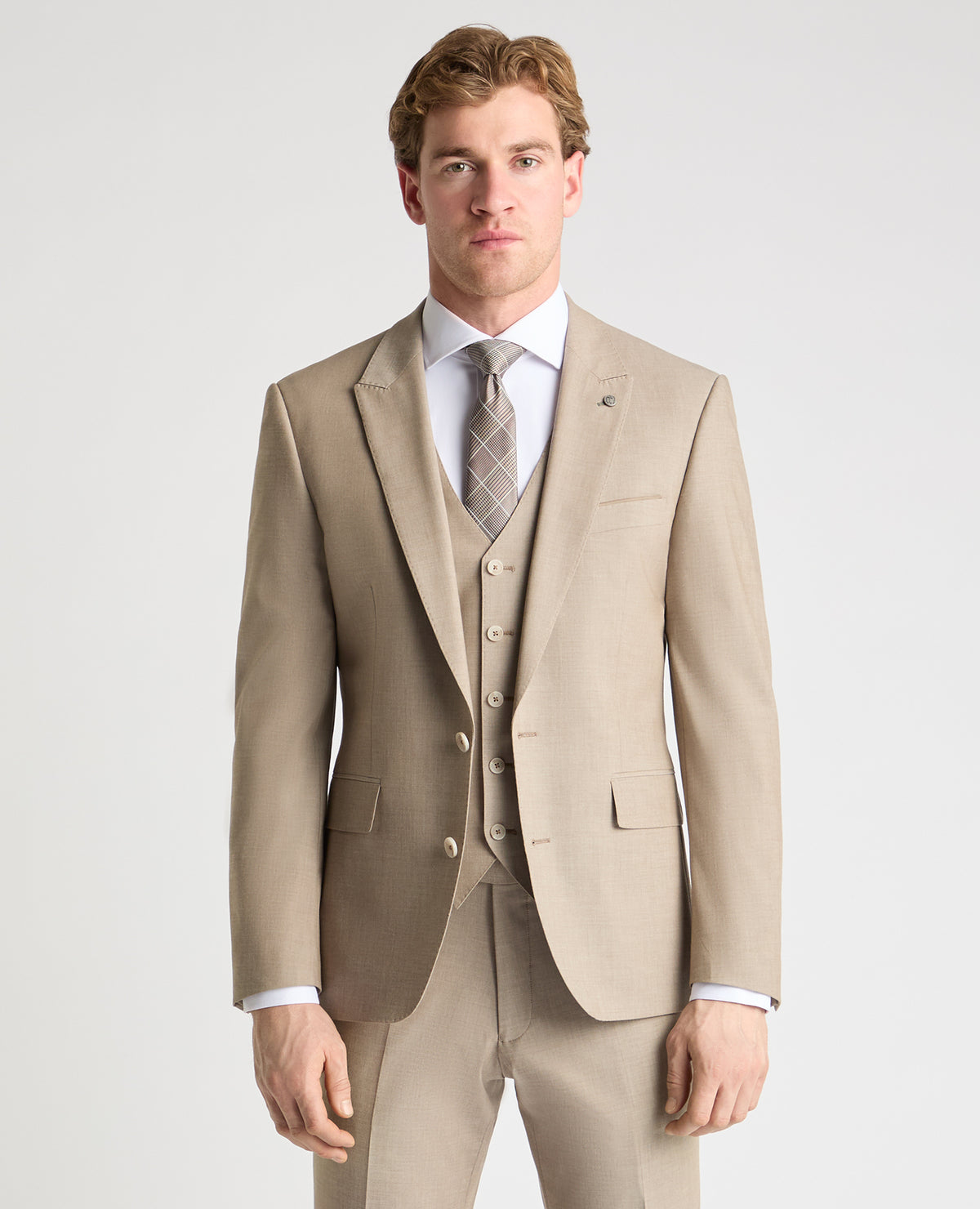 Man wearing a stone jacket