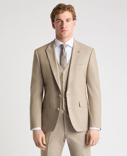 Man wearing a stone jacket