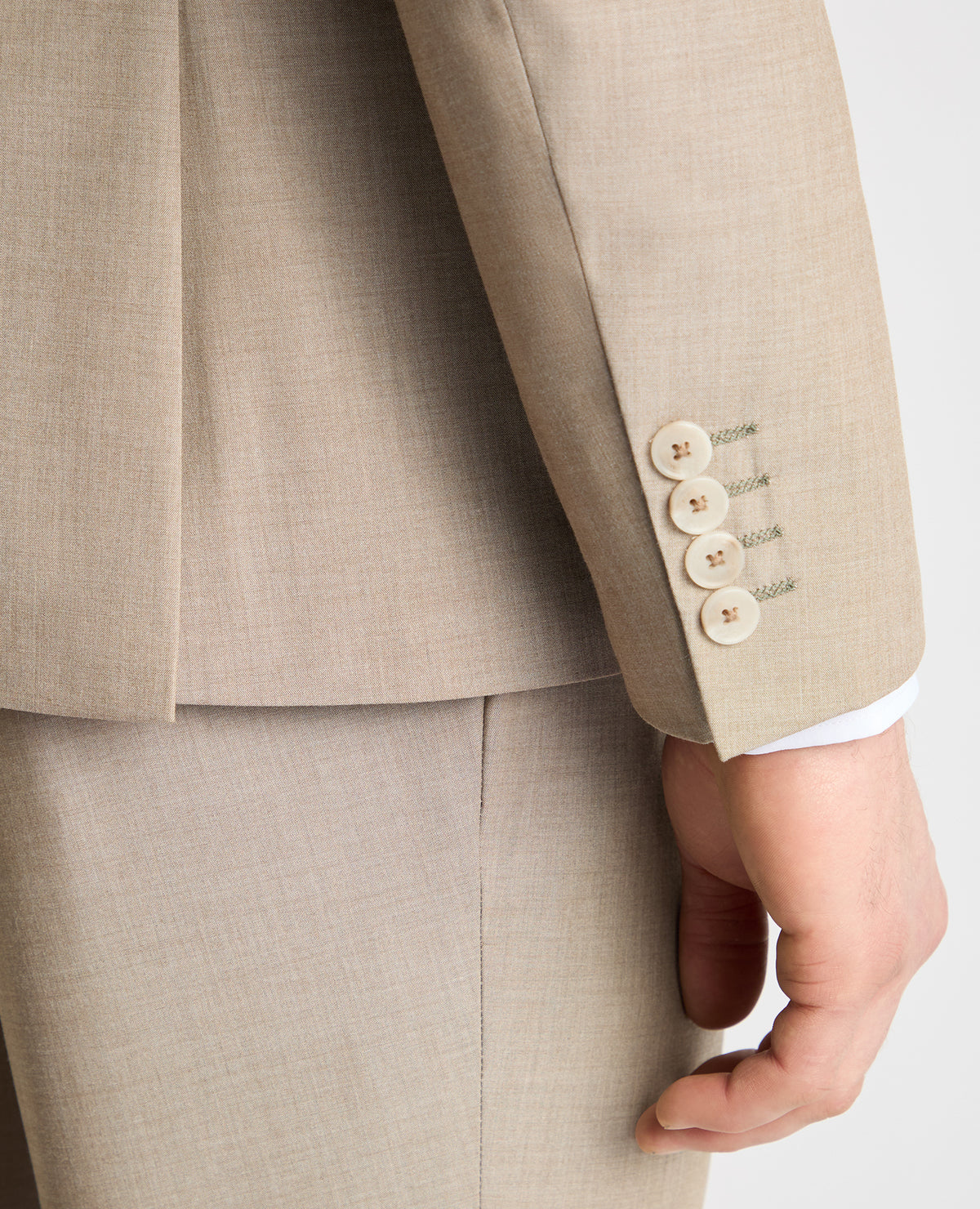 Man wearing a stone jacket