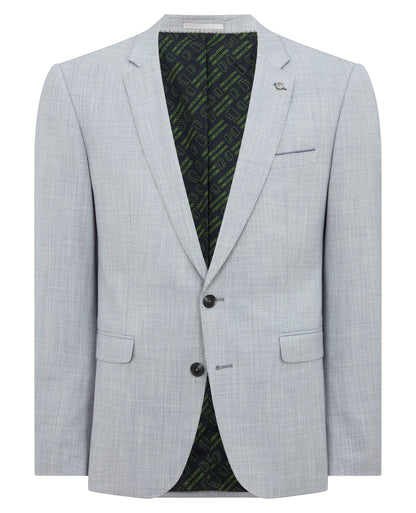 Man wearing a blue Slim Fit Micro Houndstooth Suit Jacket
