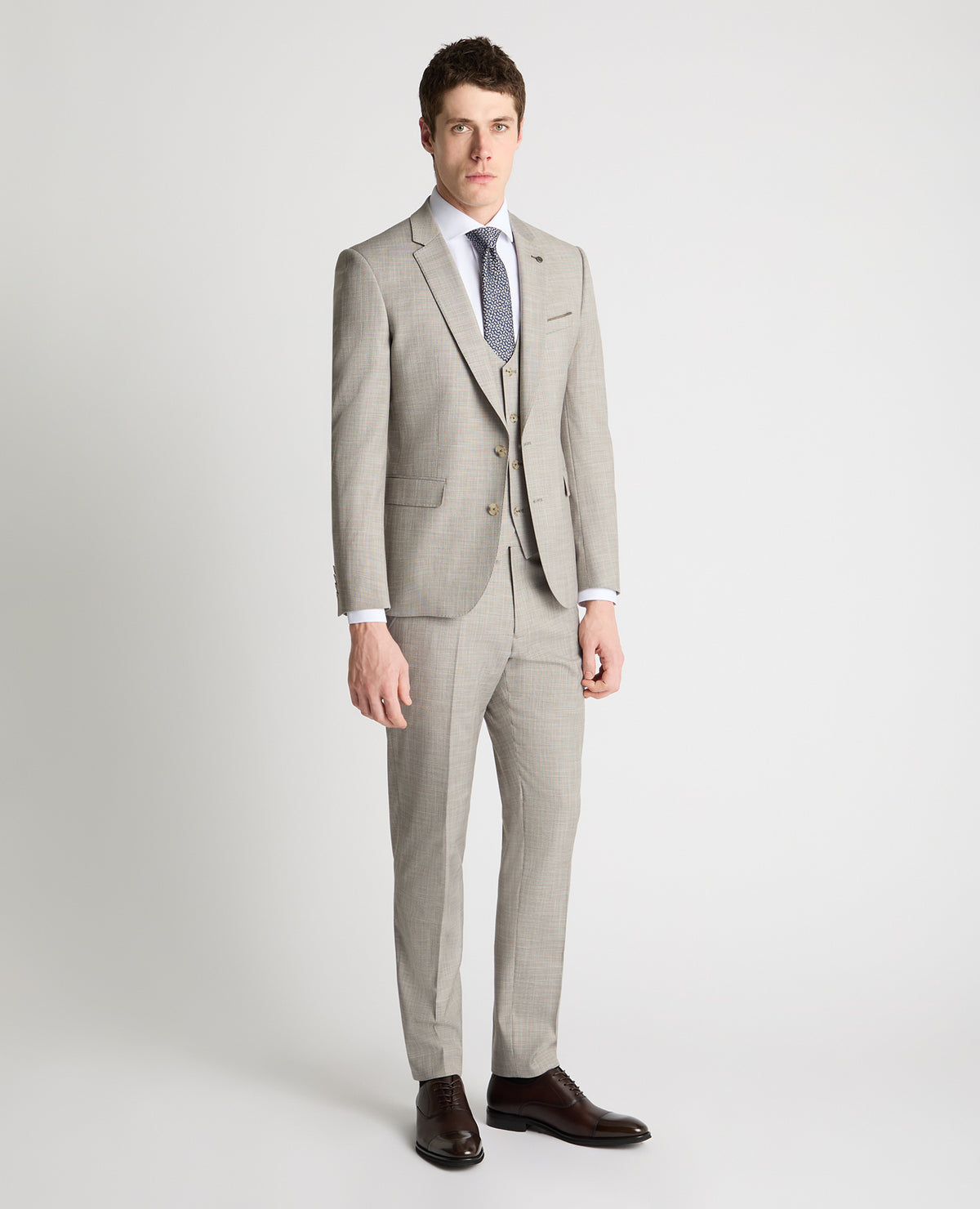 Man wearing a stone jacket