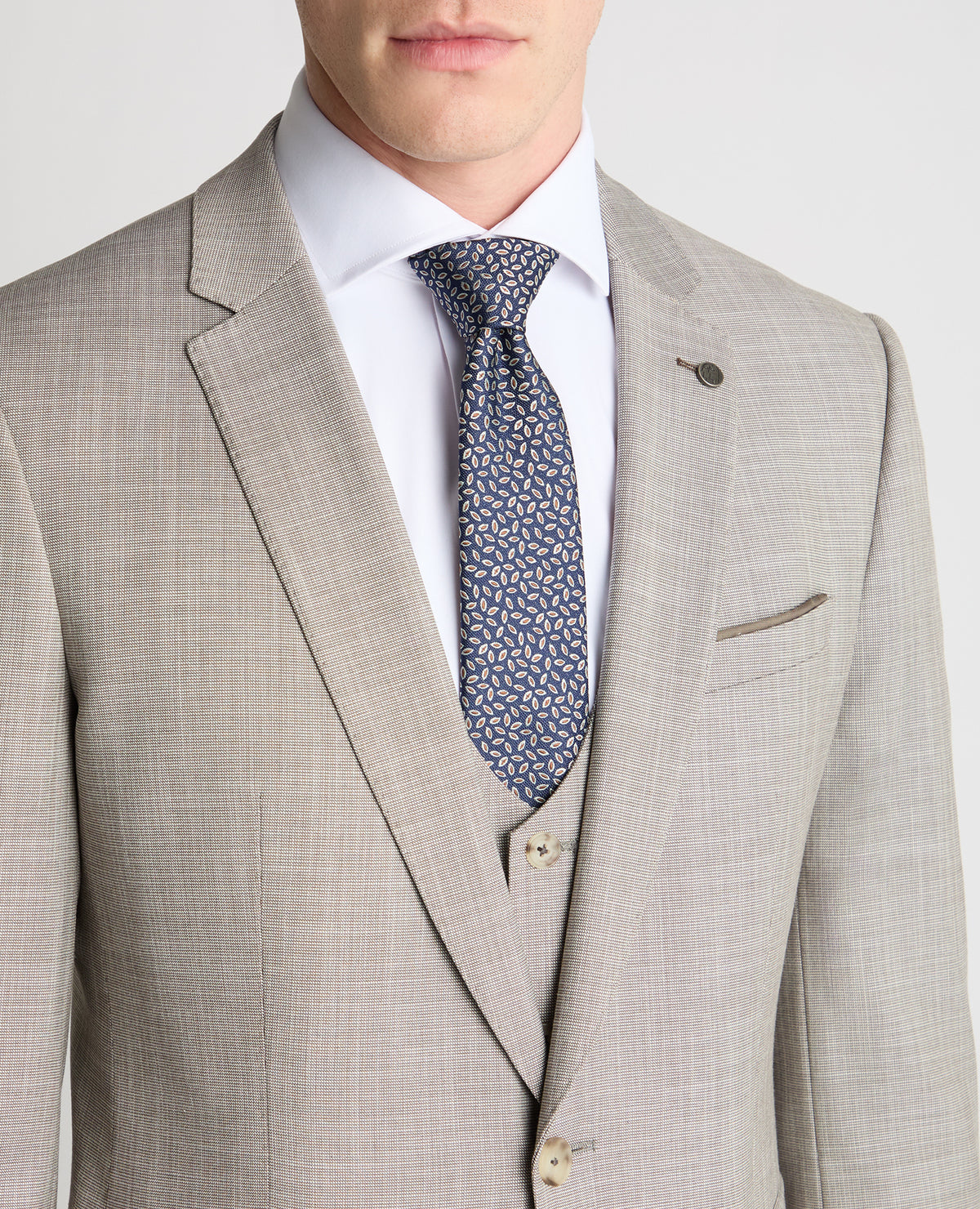 Man wearing a stone jacket