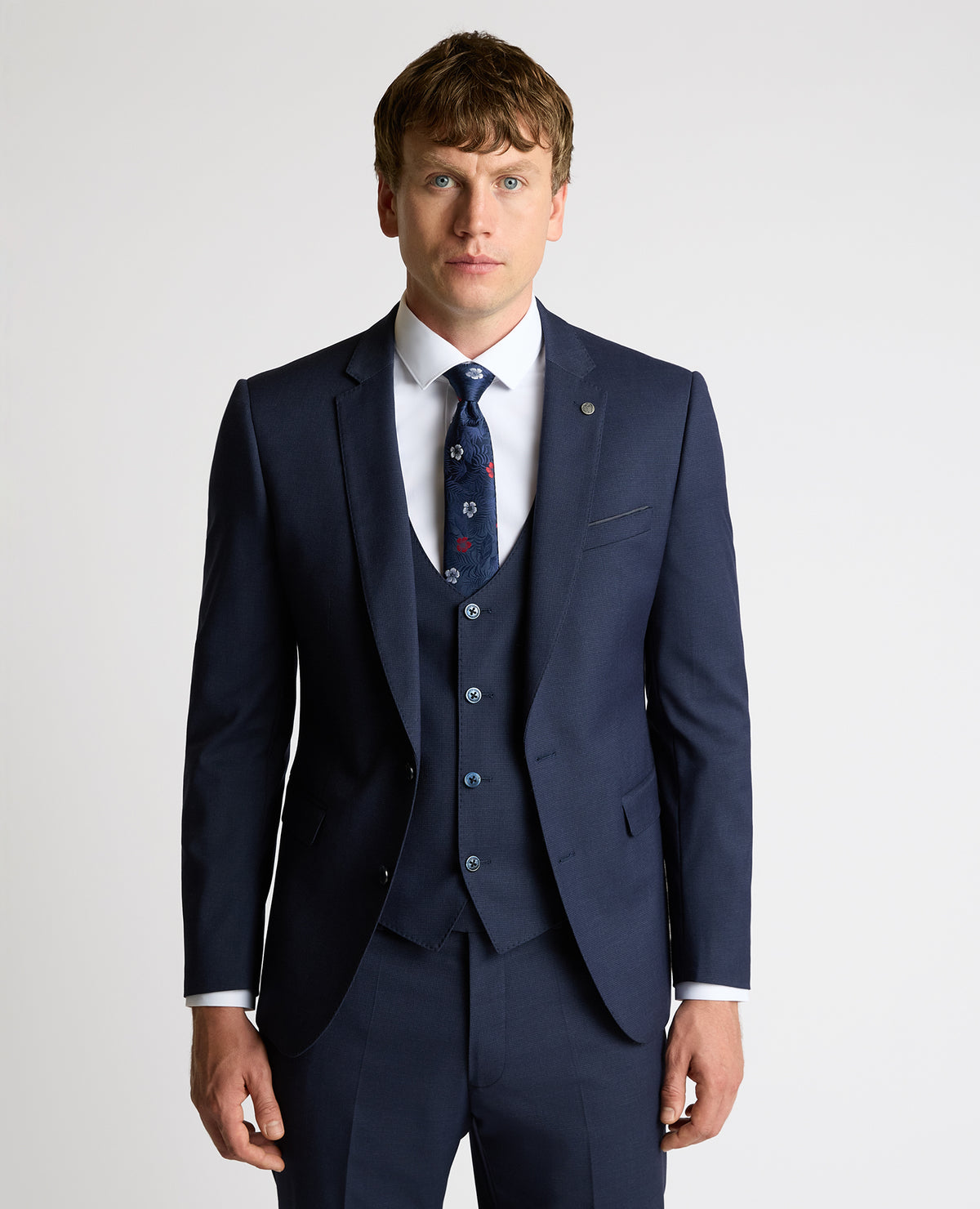 Man wearing a navy jacket