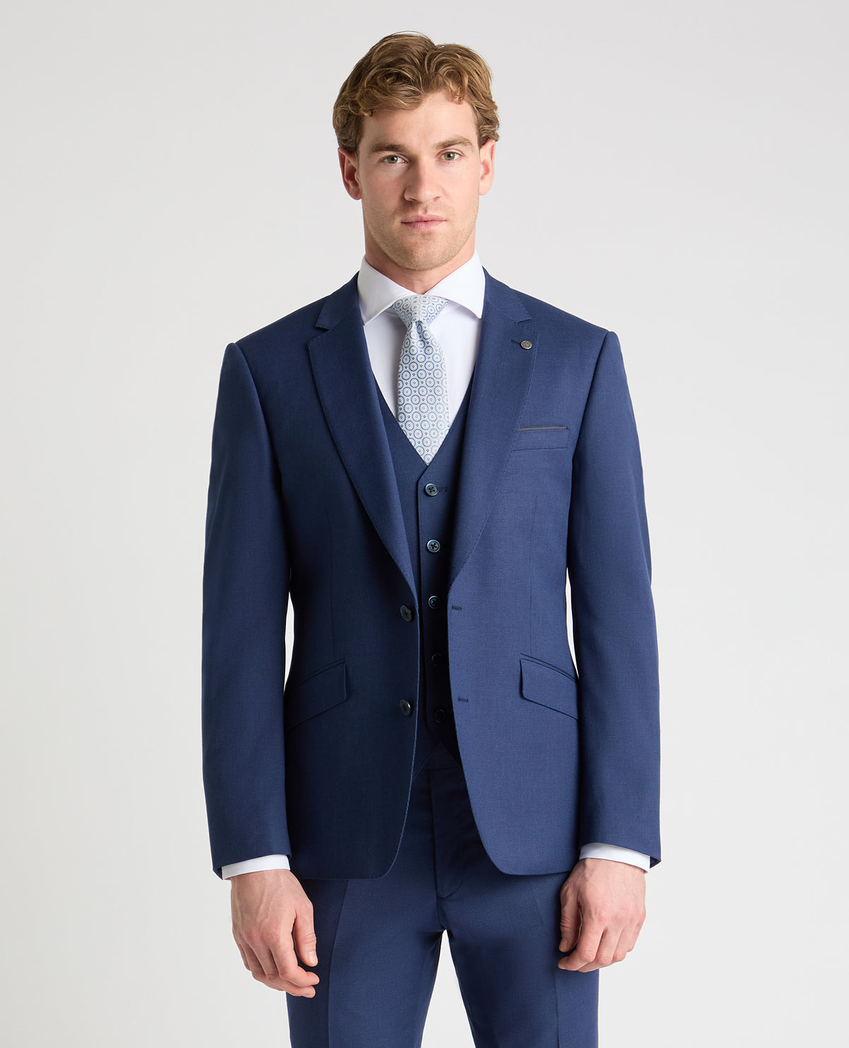 Man wearing a blue jacket