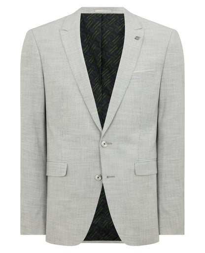 Man wearing a grey Slim Fit Stretch Micro Pinstripe Suit